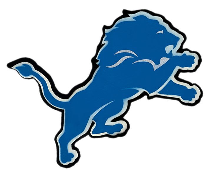 Lions Blue Yard Cutout Sign