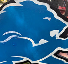 Lions Blue Yard Cutout Sign